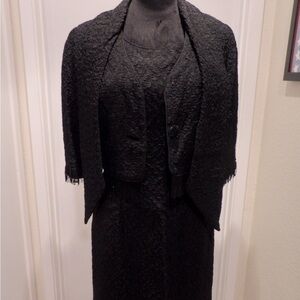 Vintage Crinkle Crape Black Dress